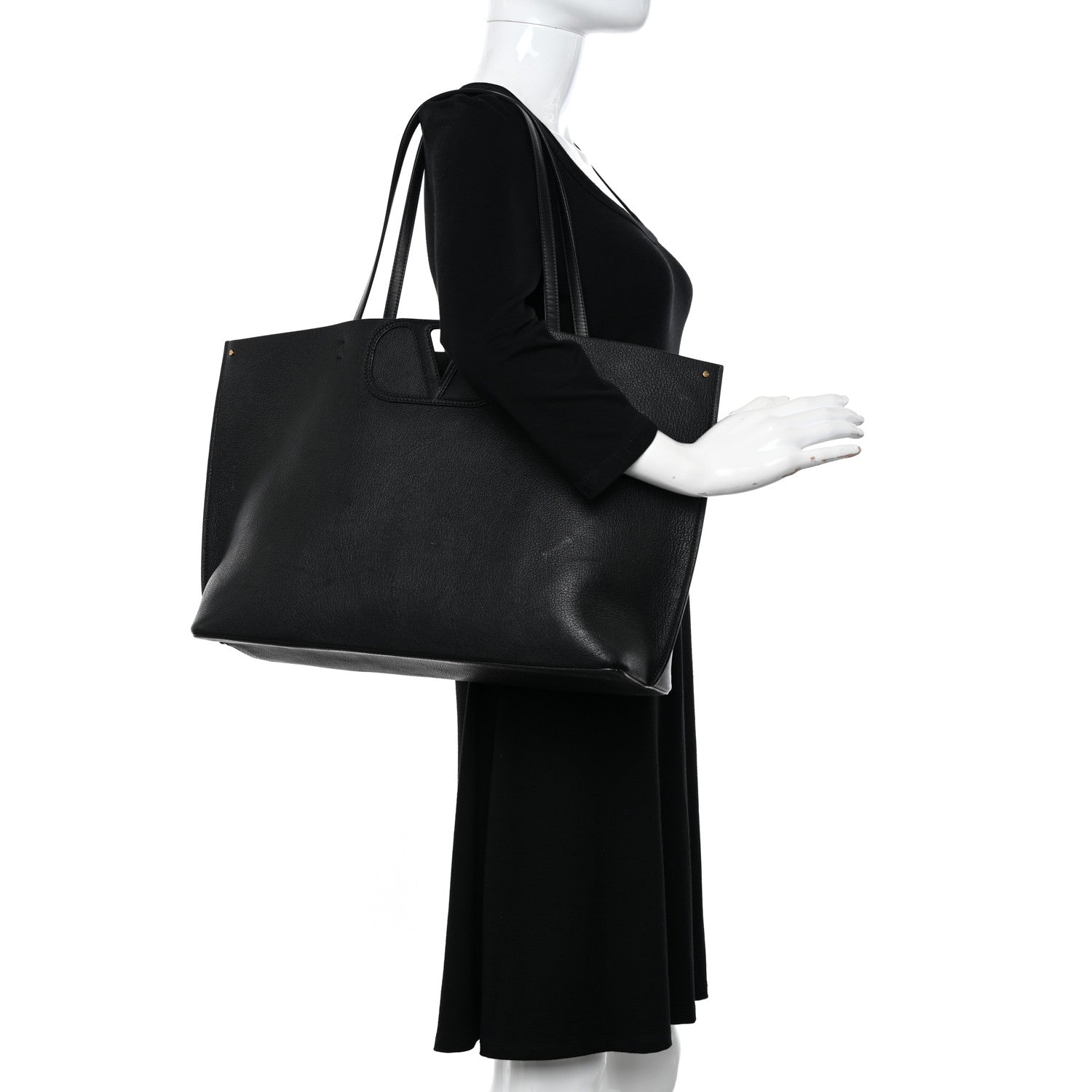 Valentino Garavani Calfskin Large Vlogo Tote Black 2 of 15