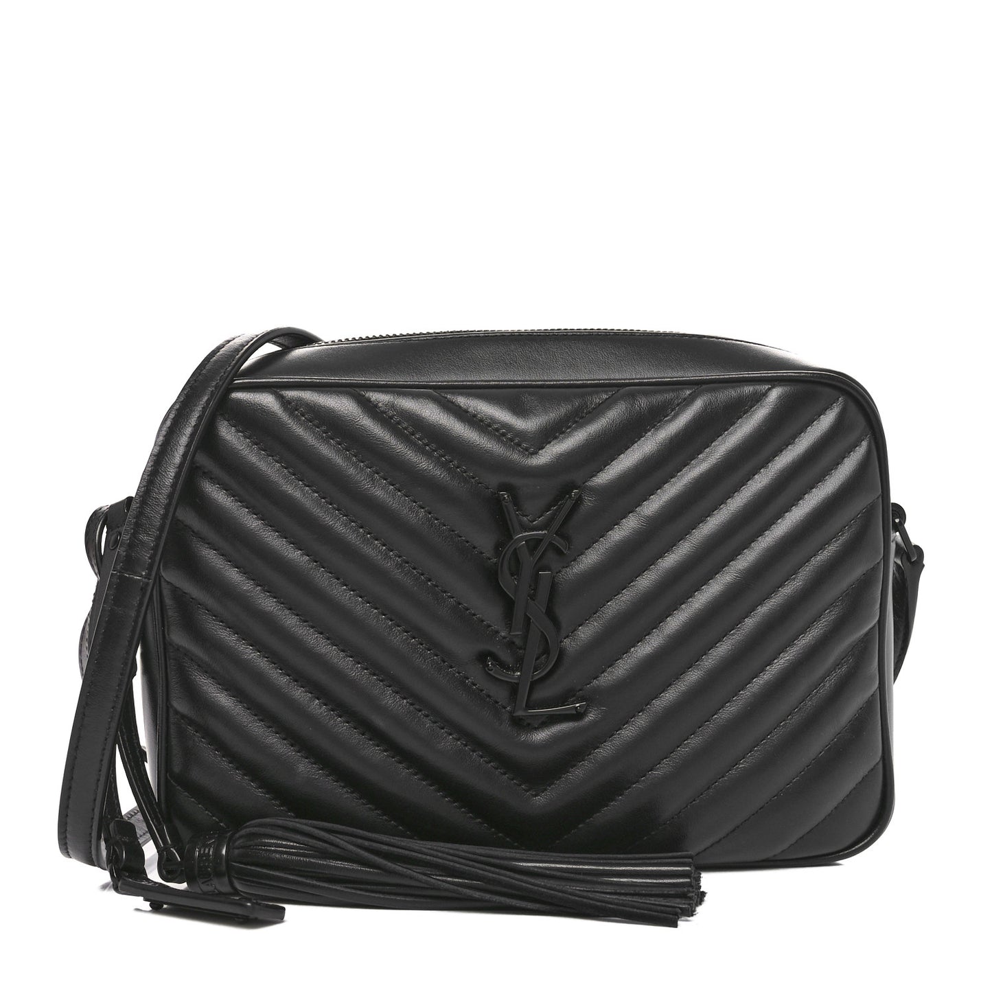 Calfskin Matelasse Monogram Monochrome Lou Camera Bag Black