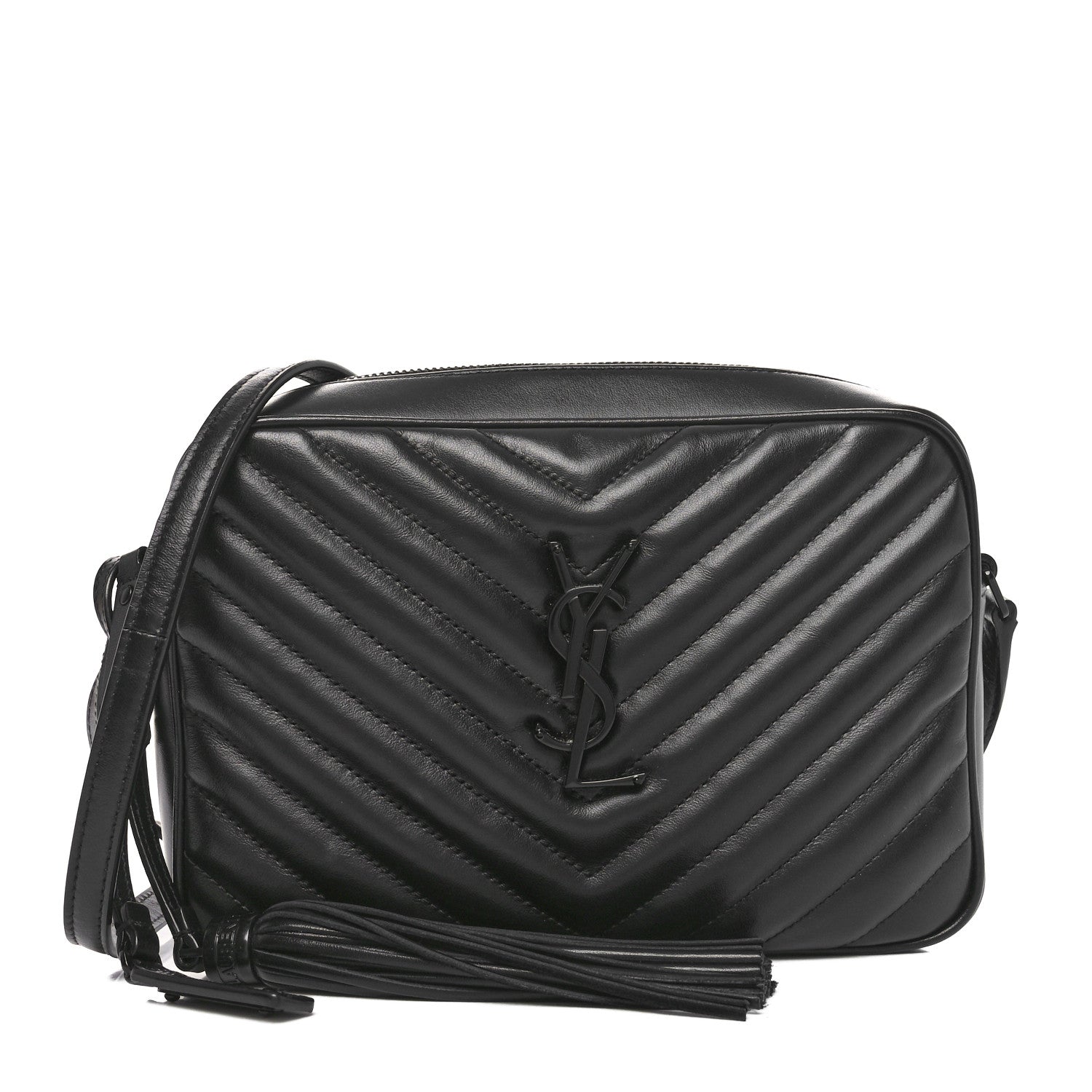 Saint Laurent Calfskin Matelasse Monogram Monochrome Lou Camera Bag Black 1 of 10