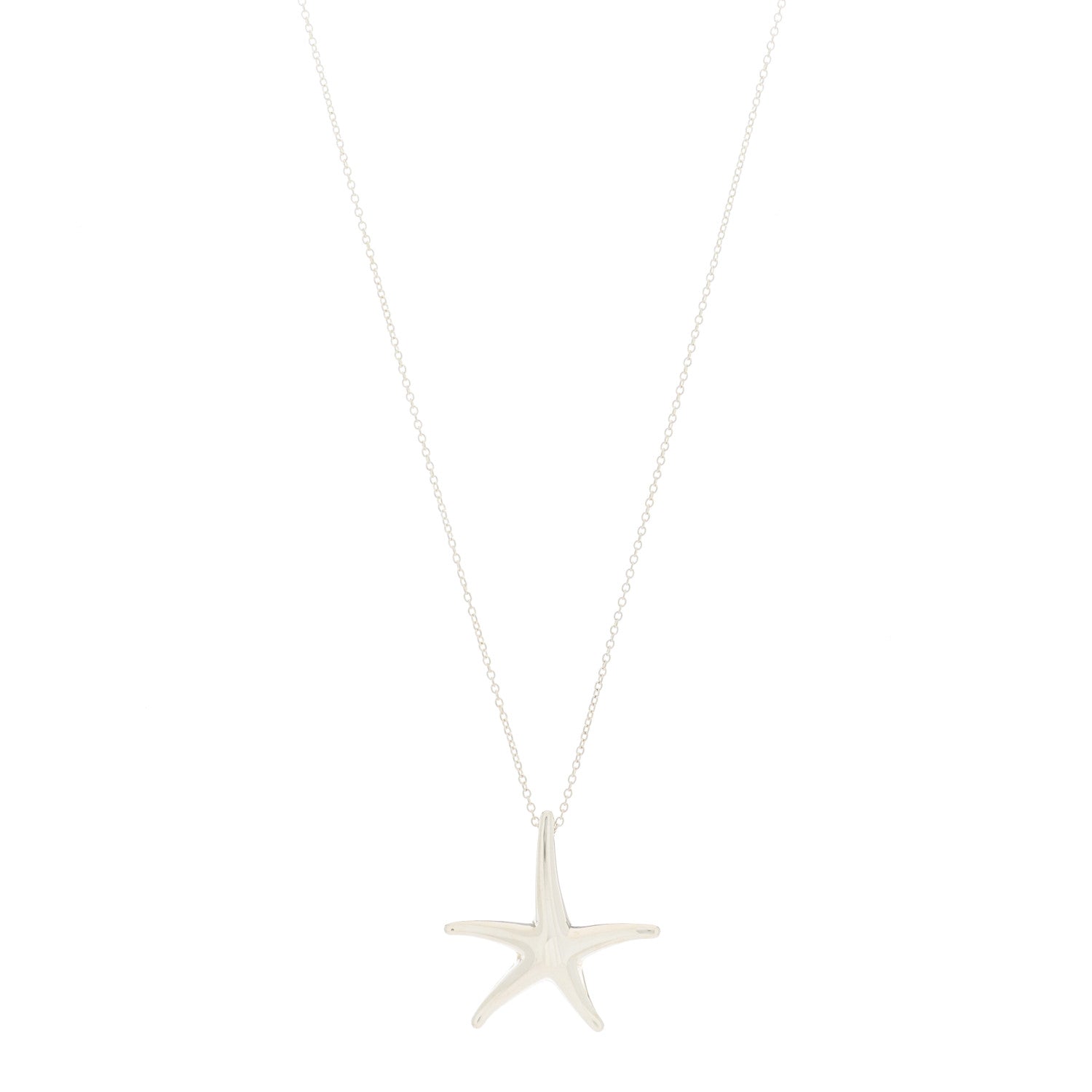 Tiffany Sterling Silver 28mm Elsa Peretti Starfish Pendant Necklace 1 of 4