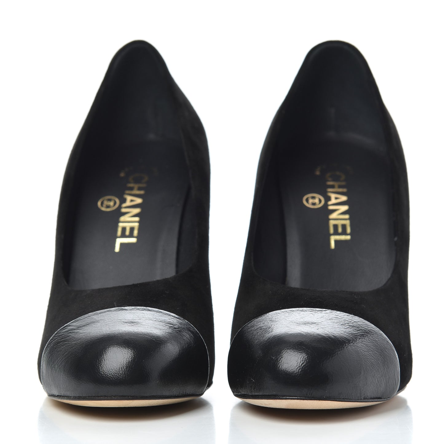 Suede Cap Toe CC Pumps 38 Black