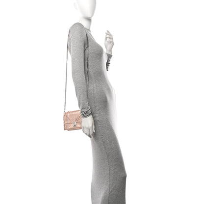 Christian Dior Snakeskin Diorama Wallet on Chain Pouch Rose Gold 2 of 16