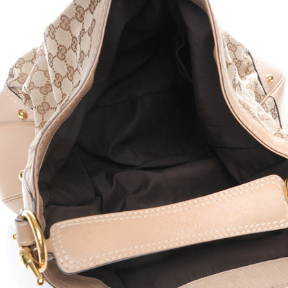 Gucci Monogram Large Jockey Hobo Beige 5 of 9