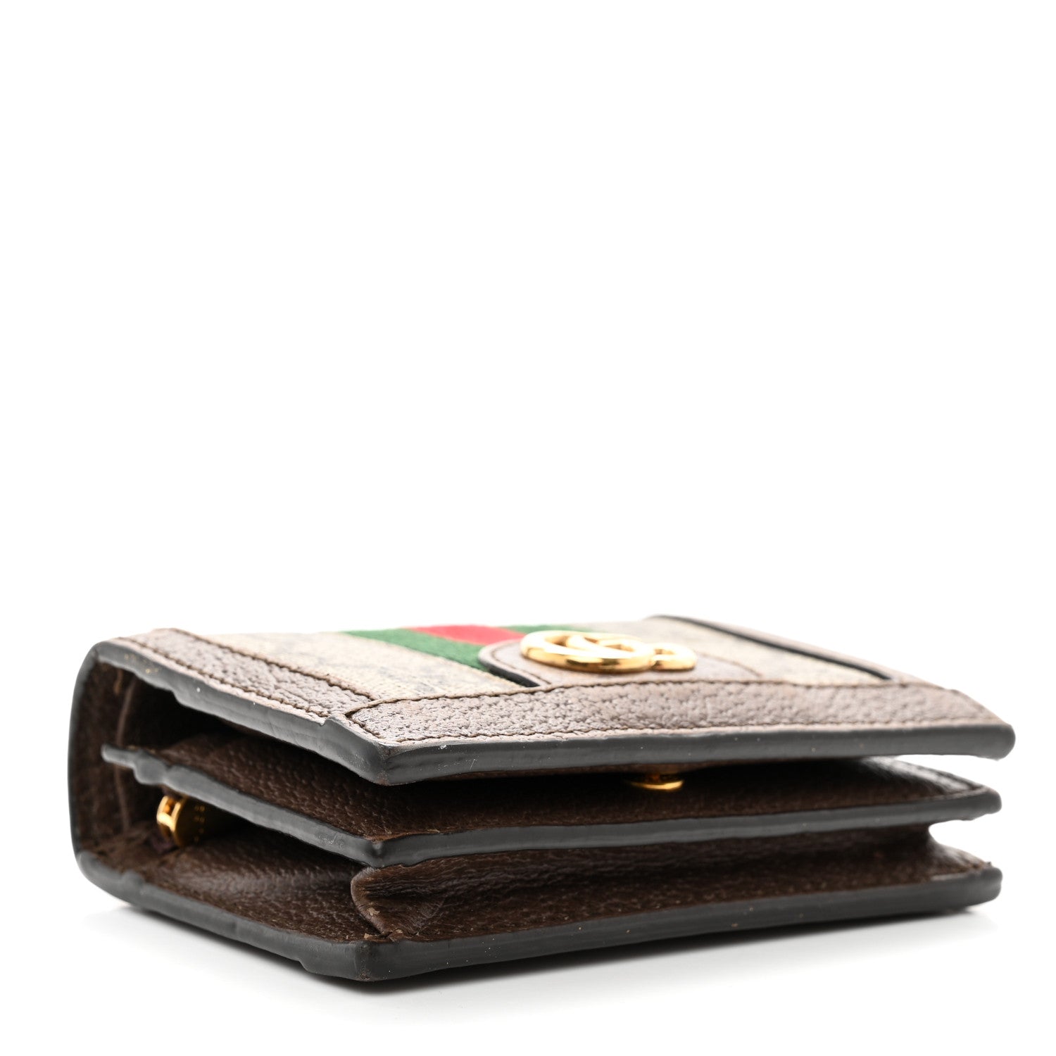 Gucci GG Supreme Monogram Web Ophidia Card Case Beige New Acero 4 of 11