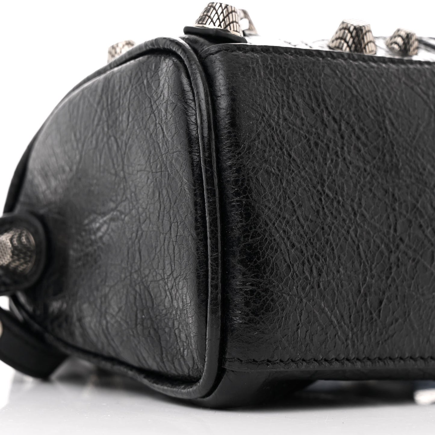 Agneau Arena Crystal Neo Nano Cagole Handbag Black