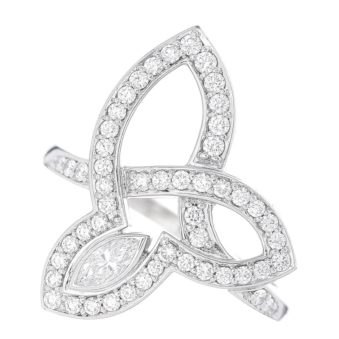 Platinum Diamond Lily Cluster Ring 48 4.5