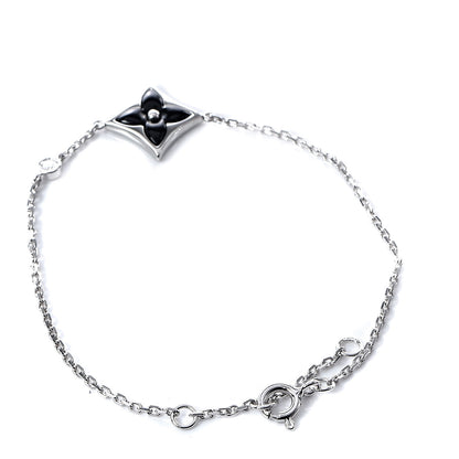 Louis Vuitton 18K White Gold Black Onyx Diamond Color Blossom BB Bracelet 3 of 5