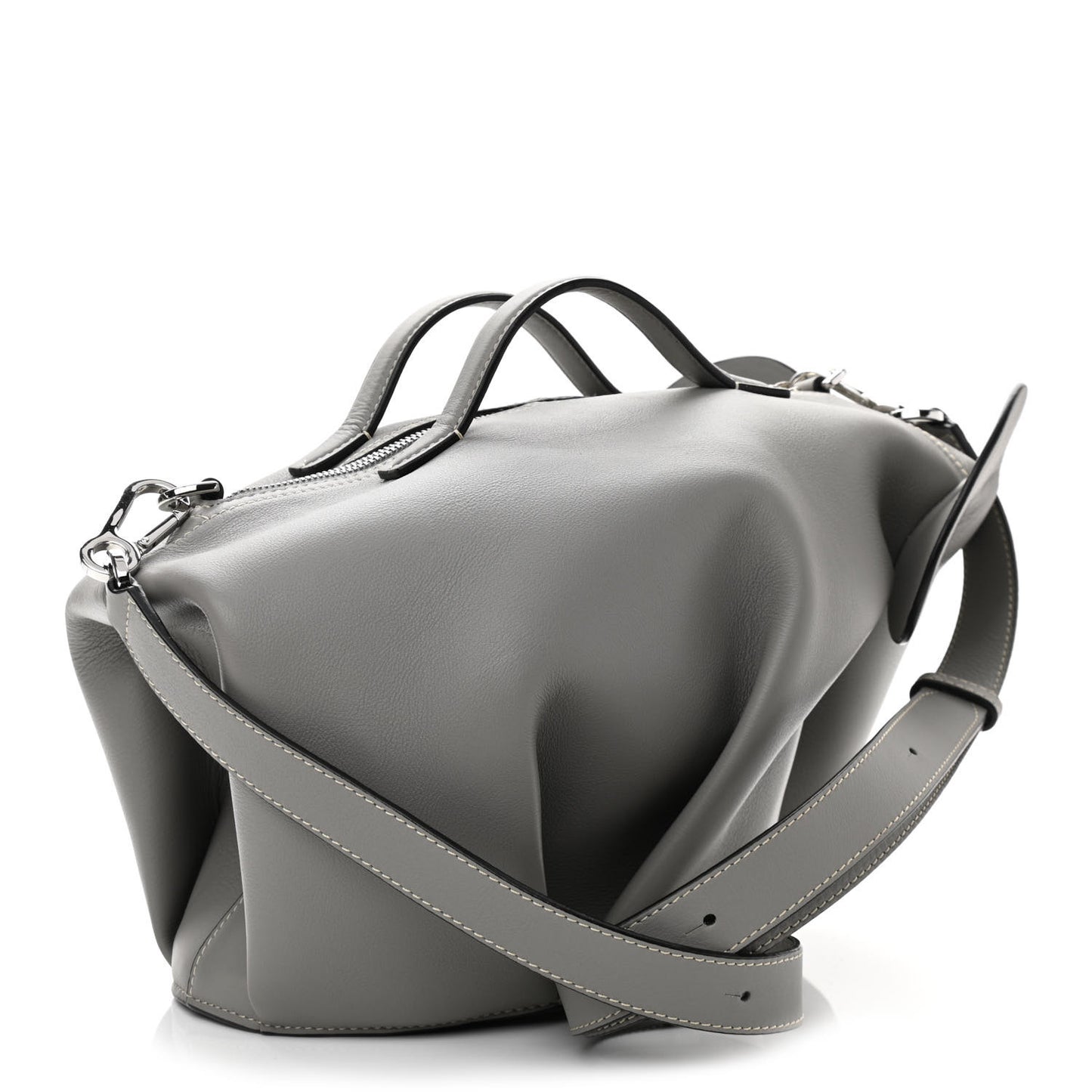 Calfskin Large Elephant Crossbody Bag Grey