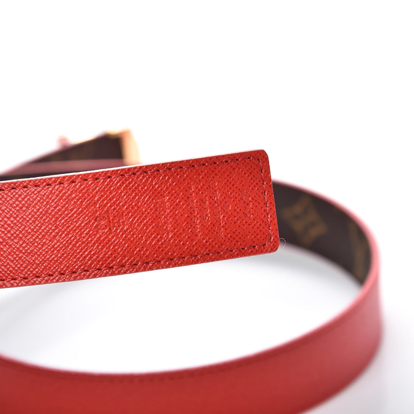 Monogram 30mm LV Initiales Reversible Belt 75 30 Coquelicot