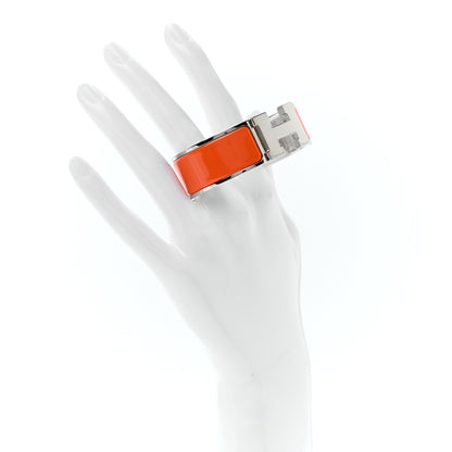 Hermes Enamel Wide Clic Clac H Bracelet PM Orange 2 of 4