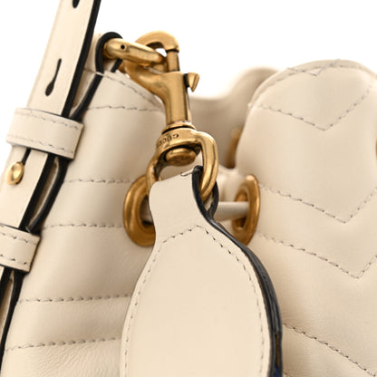 Gucci Calfskin Matelasse Sylvie Web GG Marmont Bucket Bag White 14 of 14
