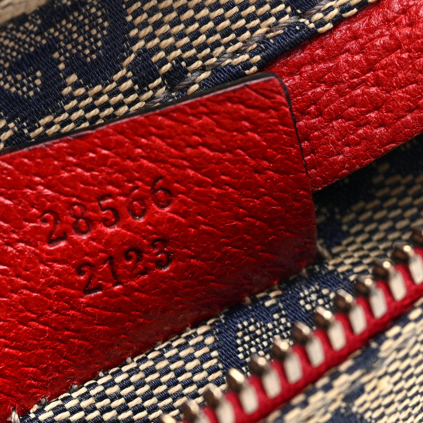 GG Monogram Web Double Pocket Belt Bag Navy Red
