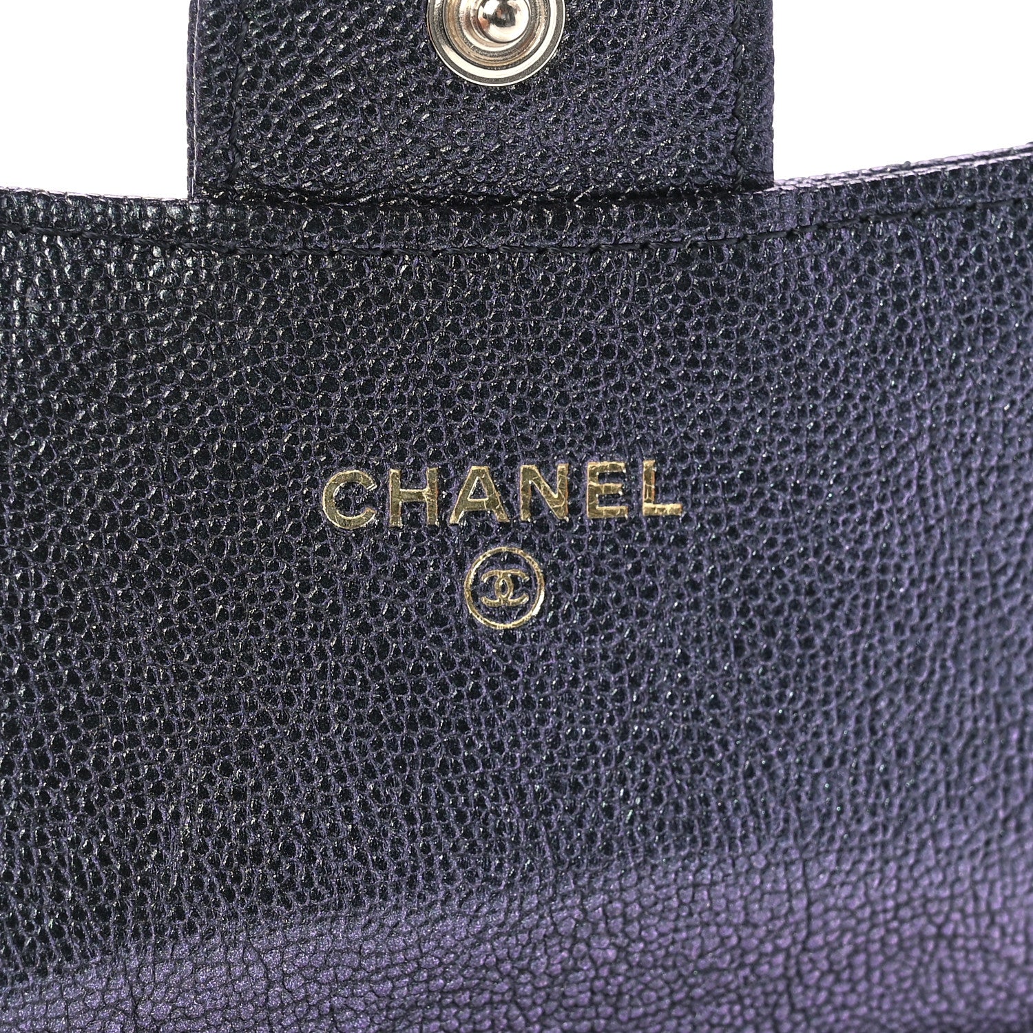 Chanel Iridescent Caviar Quilted Flap Card Holder Wallet Black 5 of 10