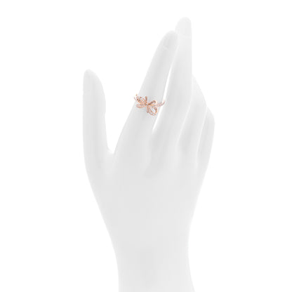 Tiffany 18K Rose Gold Diamond .20ct Double Bow Ring 53 6.25 2 of 4