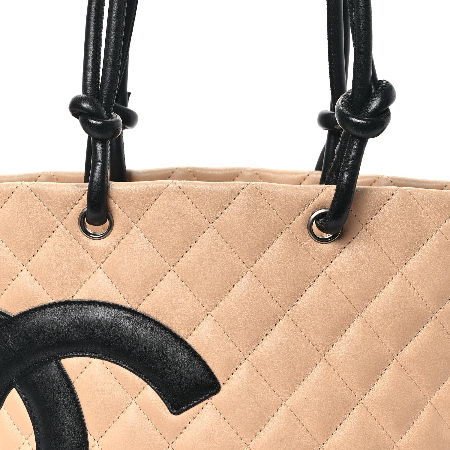 Chanel Calfskin Quilted Medium Cambon Tote Beige Black 8 of 14