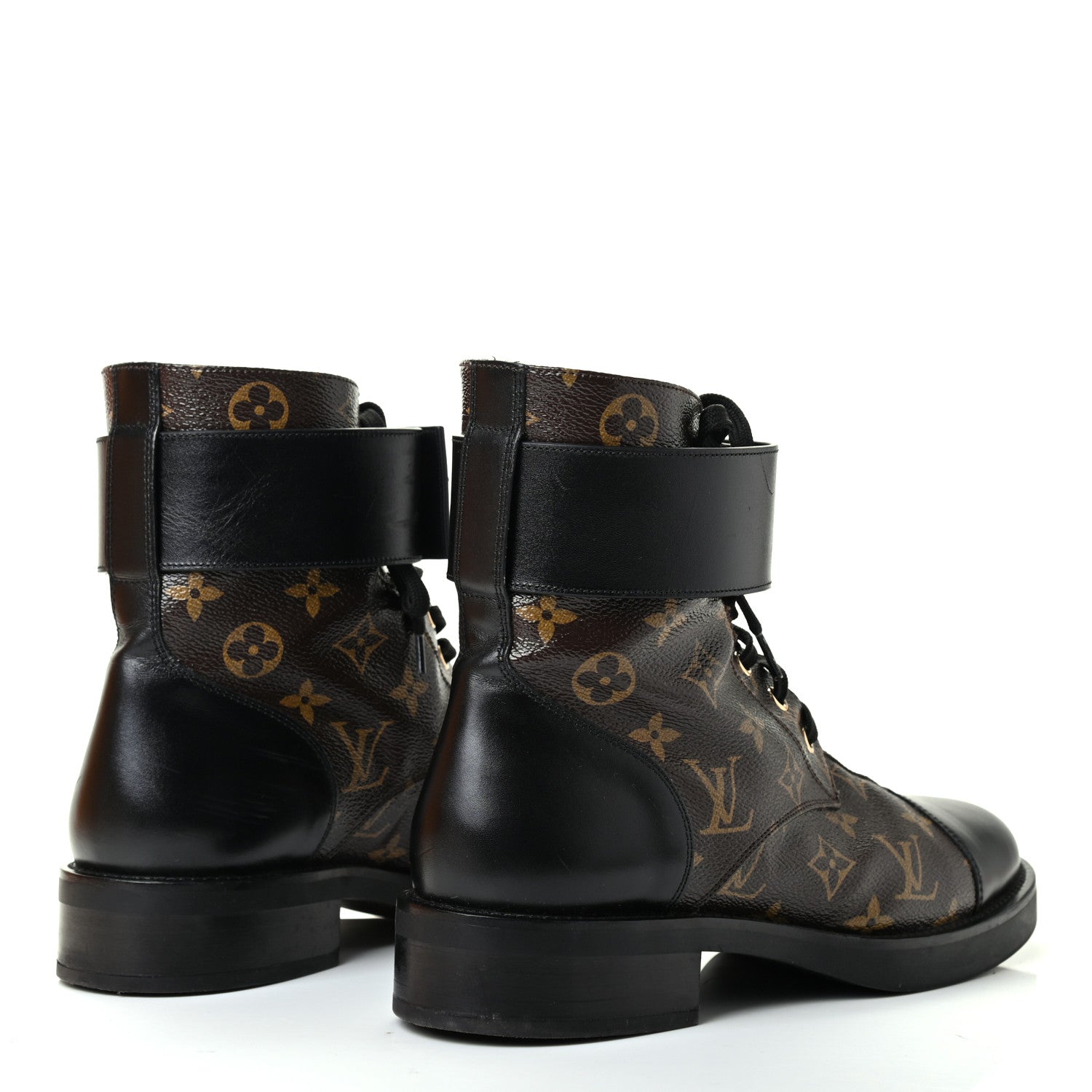 Louis Vuitton Monogram Calfskin Wonderland Flat Ranger Boots 40 Black 4 of 9
