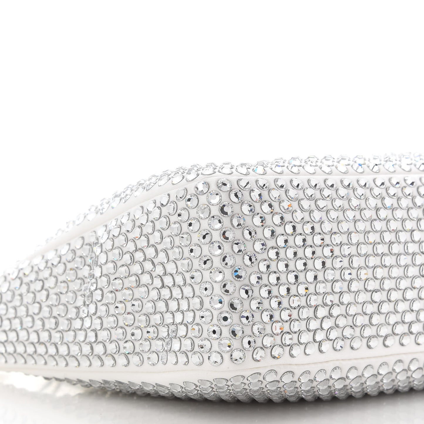 Satin Crystal Mini Re-Edition 2000 Bag White