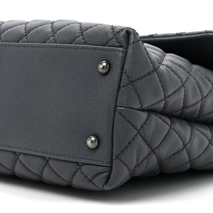 Chanel Caviar Lizard Quilted Large Coco Handle Flap Grey 10 of 16