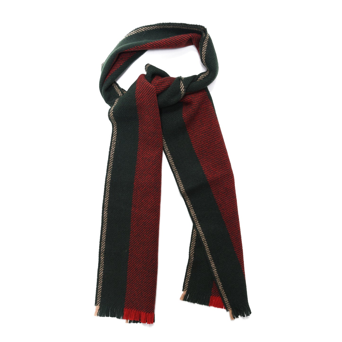 Wool Web Navas Scarf Green Red