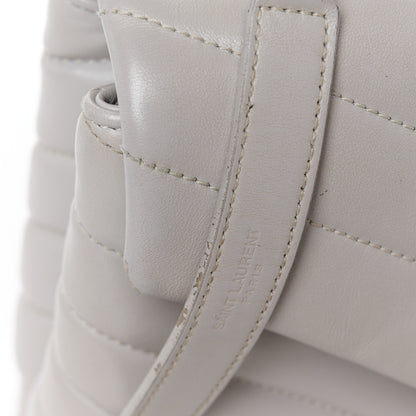 Saint Laurent Calfskin Y Quilted Monogram Small Loulou Chain Satchel Granite 12 of 14