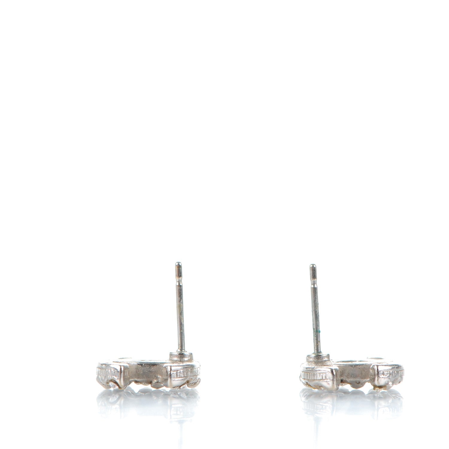 Chanel Crystal CC Earrings Silver 5 of 7
