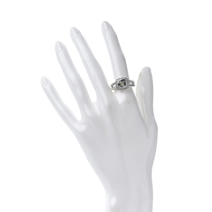 David Yurman Sterling Silver Diamond Prasiolite 7mm Petite Albion Ring 54 7 2 of 4