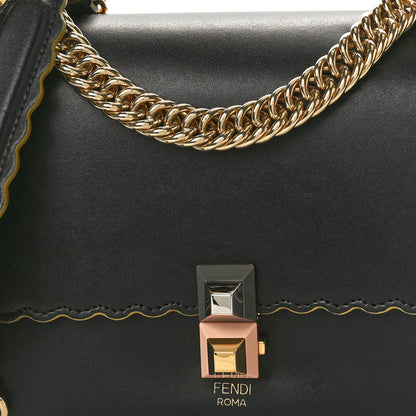 Fendi Vitello Liberty Scalloped Studded Small Kan I Shoulder Bag Black 8 of 10