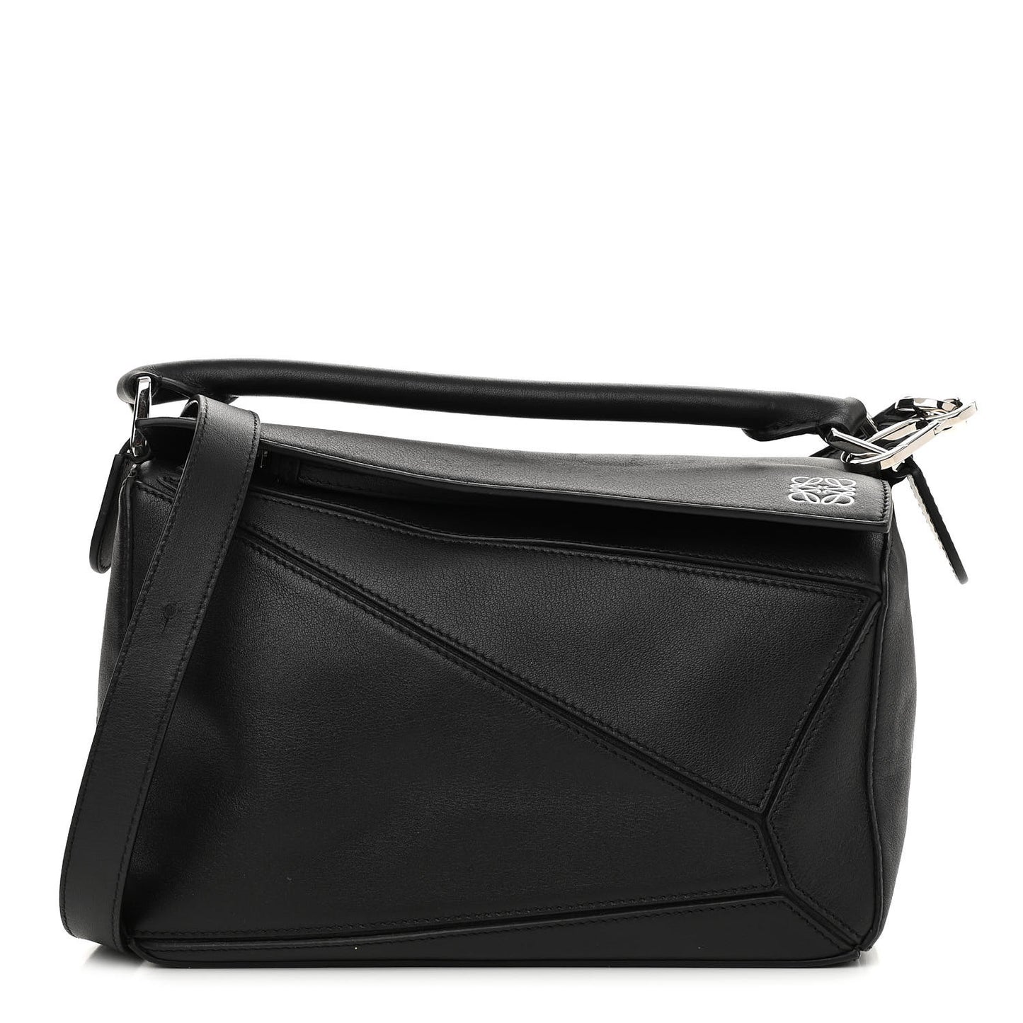 Calfskin Small Puzzle Bag Black