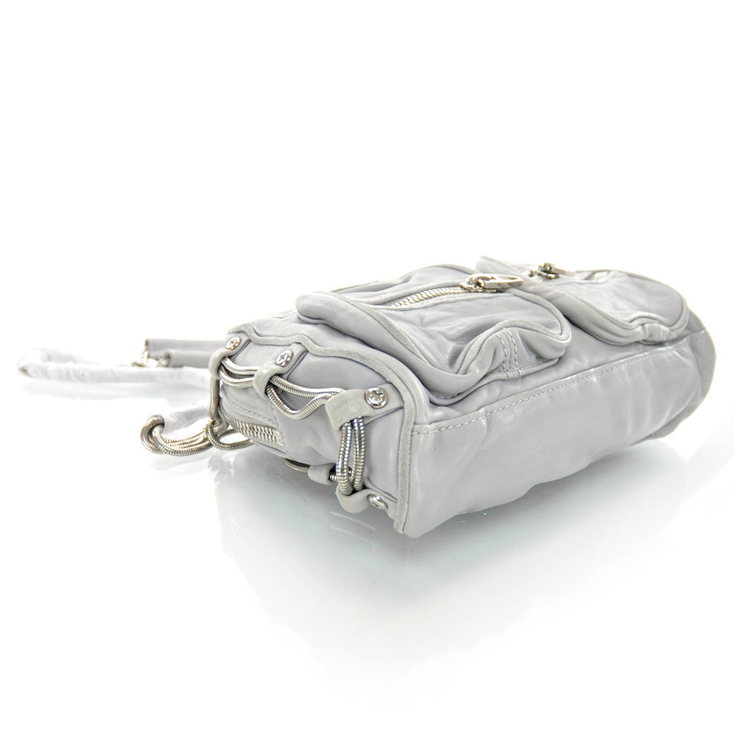 Leather Brenda Chain Bag Grey