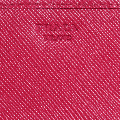 Prada Saffiano Metal Continental Flap Wallet Peonia 6 of 9