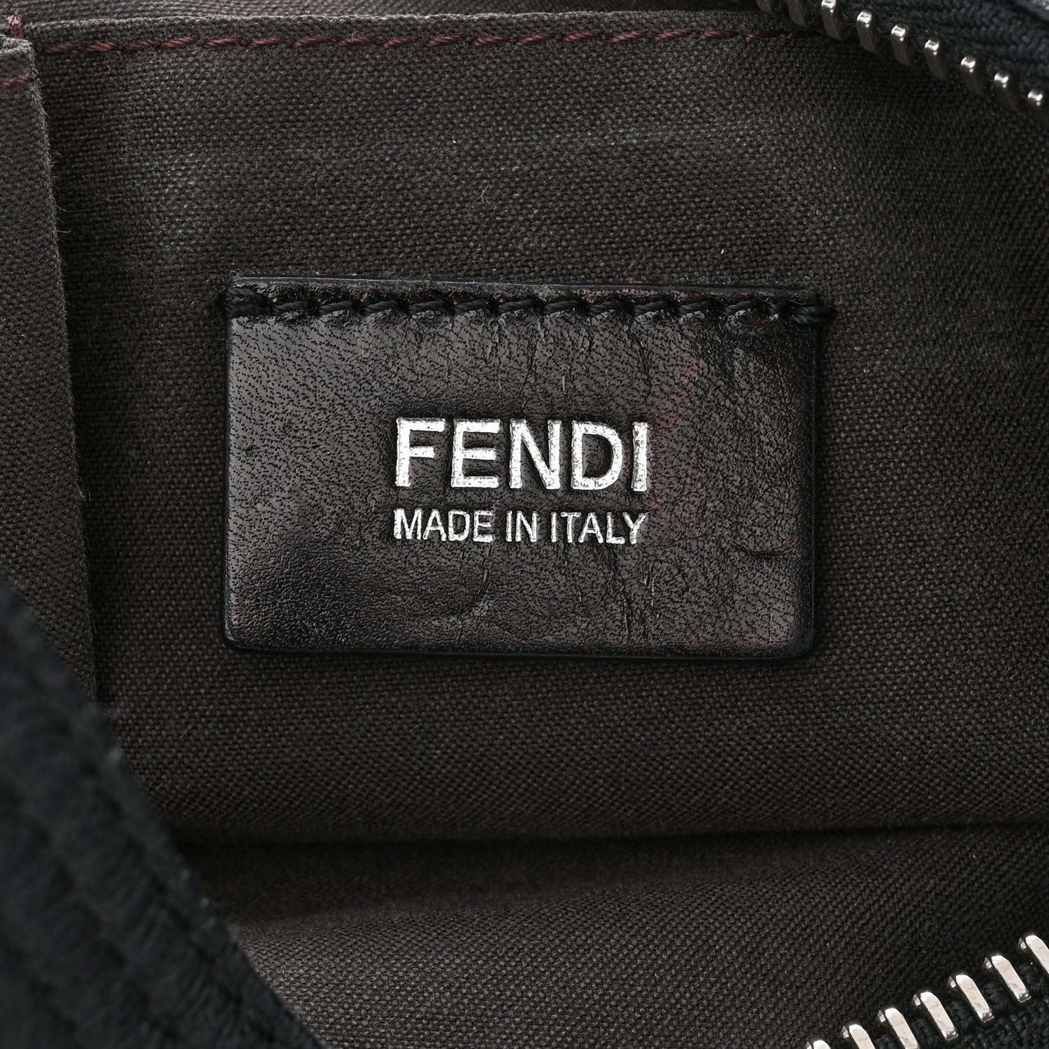 Fendi Sheepskin Zipper Hobo Black 6 of 12