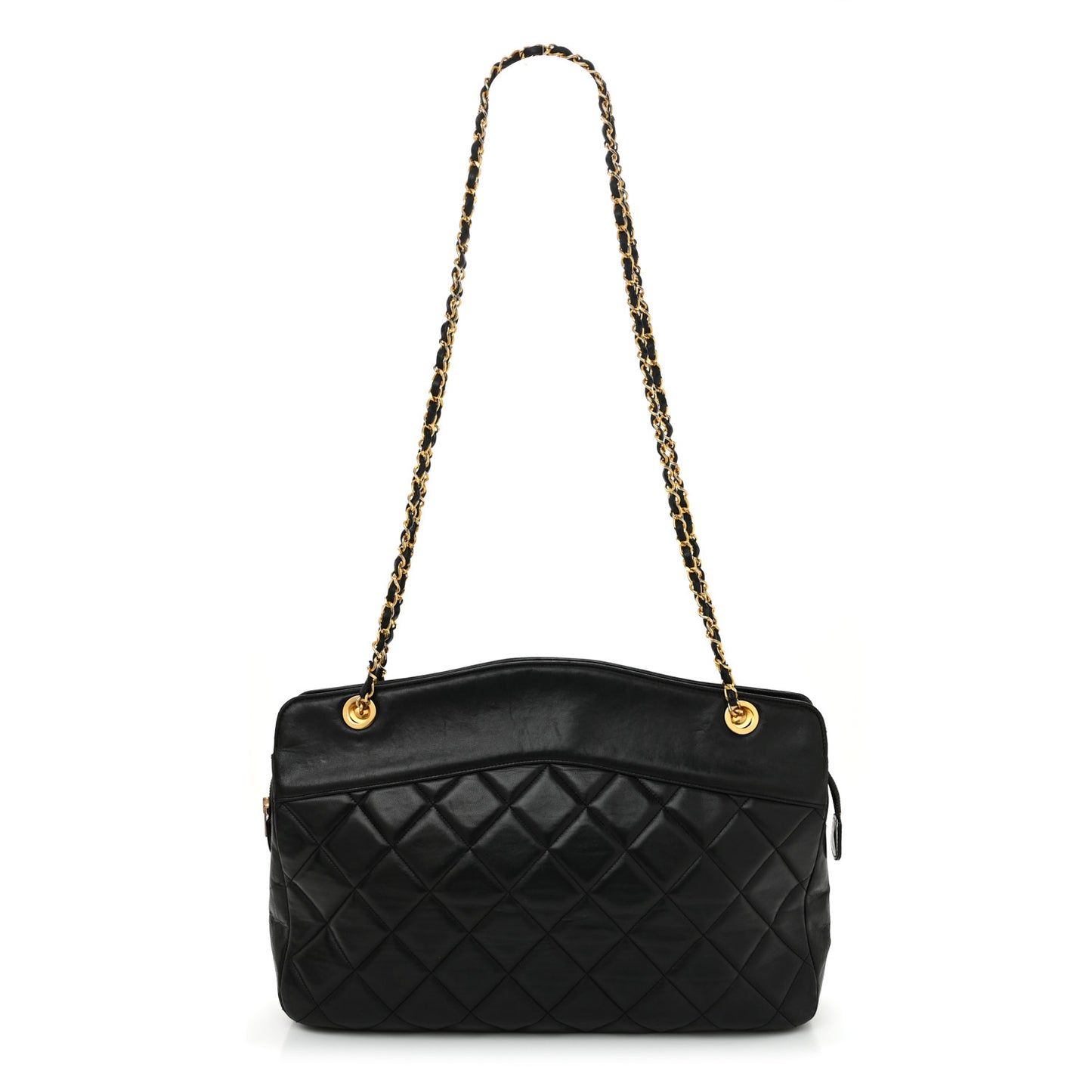 Lambskin Quilted Shoulder Bag Black