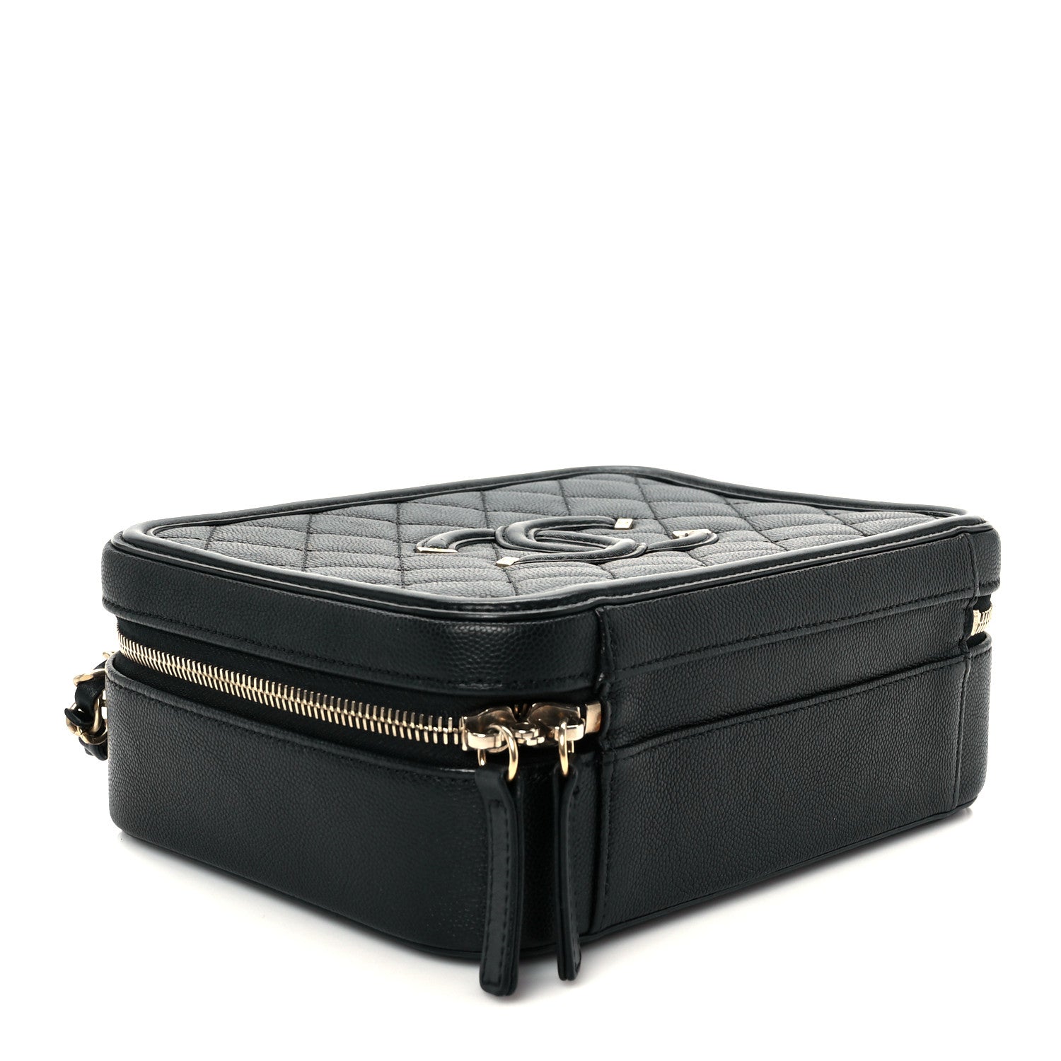 Chanel Caviar Quilted Medium CC Filigree Vanity Case Black 4 of 11