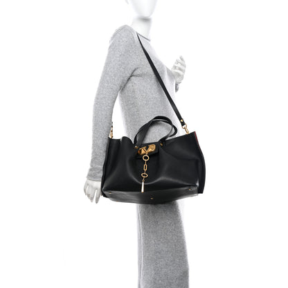 Valentino Garavani Grainy Calfskin Medium VLogo Escape Shopper Black 2 of 10