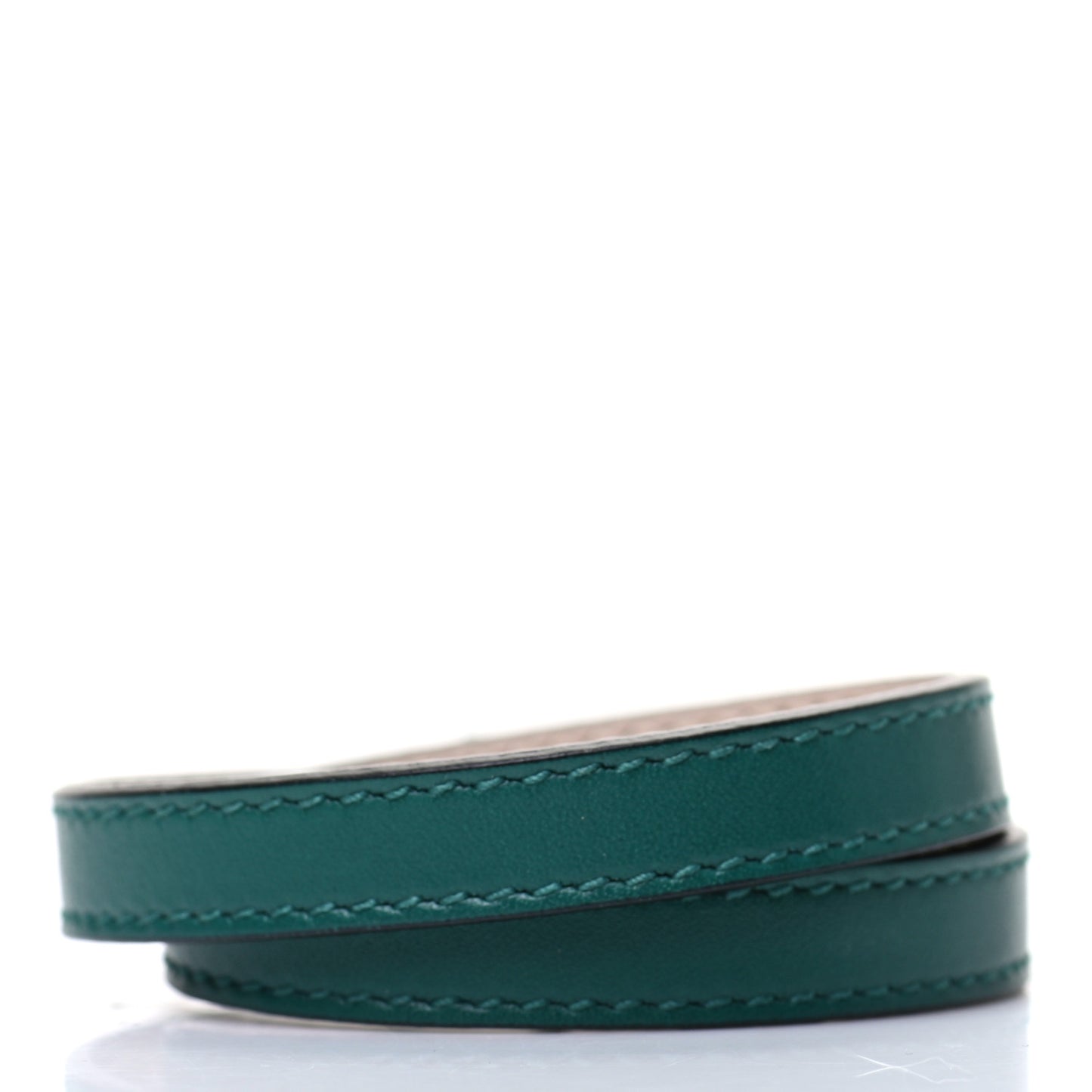 Calfskin Serpenti Forever Double Coil Bracelet S Emerald Green