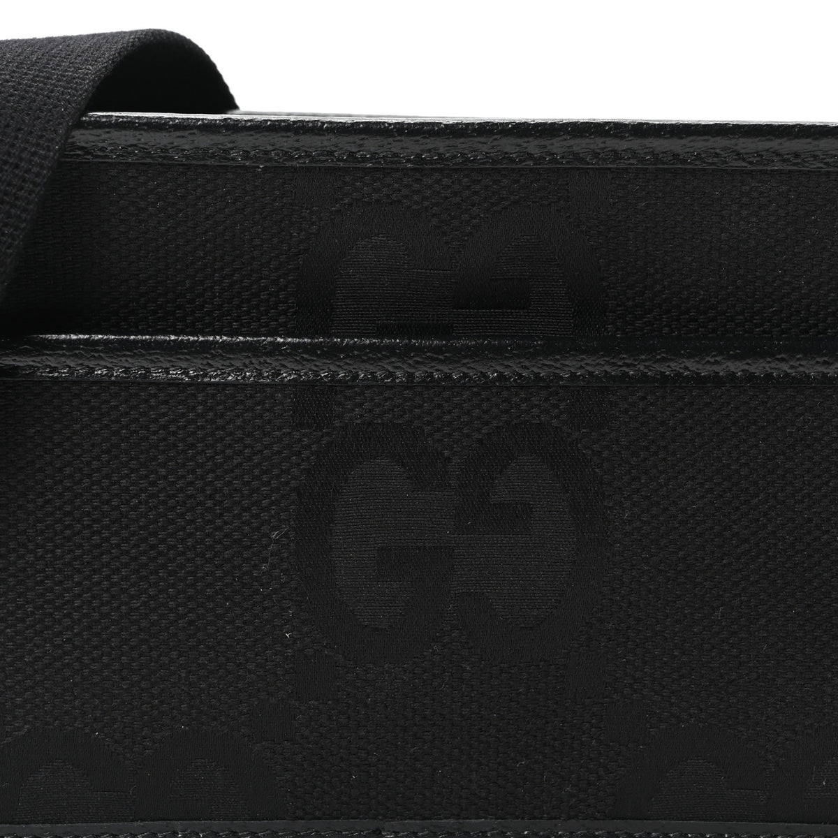 Monogram Jumbo GG Textured Dollar Calfskin Web Mini Crossbody Bag Black