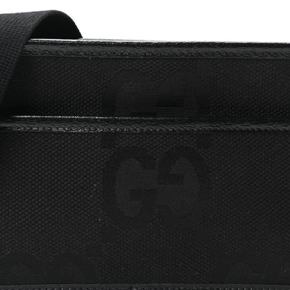 Gucci Monogram Jumbo GG Textured Dollar Calfskin Web Mini Crossbody Bag Black 8 of 10