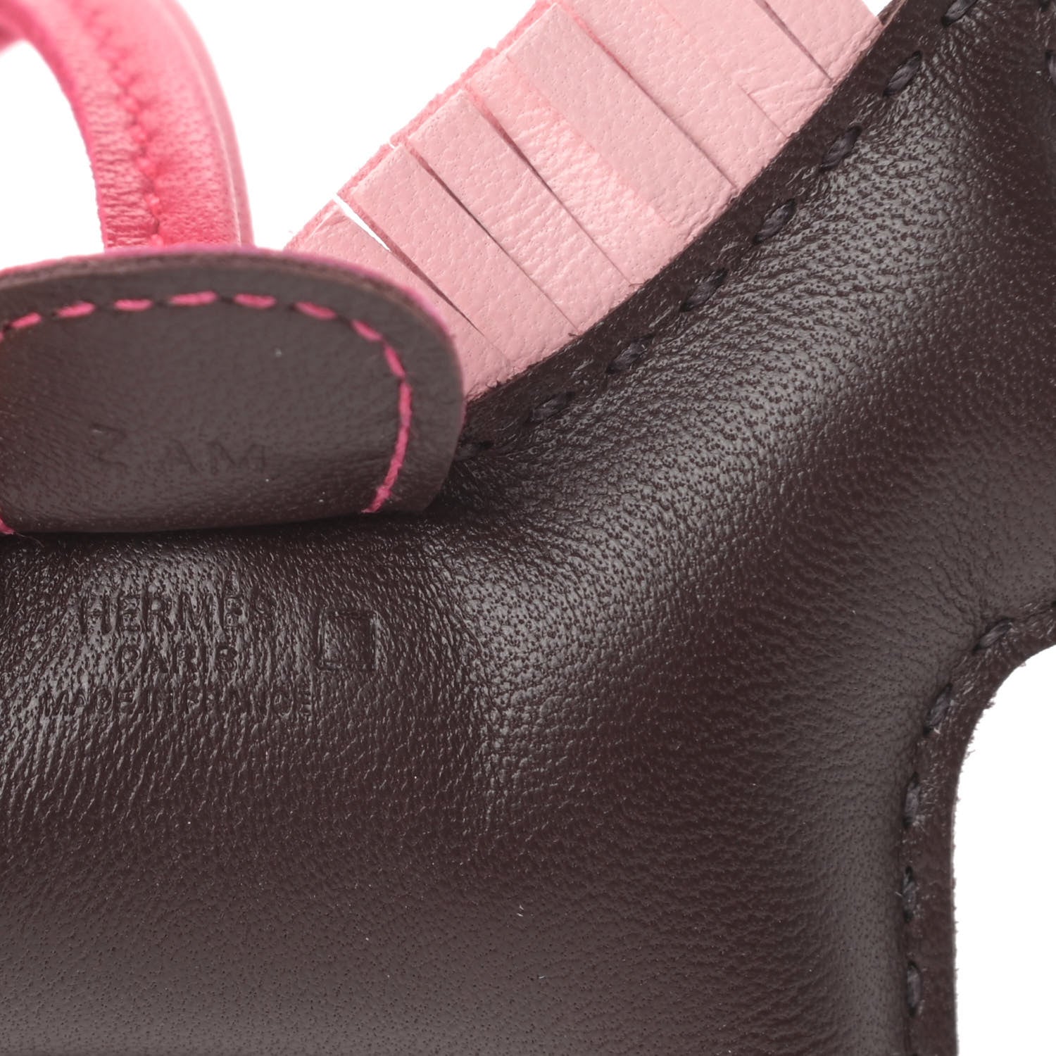 Hermes Milo Lambskin Matte Alligator Touch Grigri Rodeo Horse Bag Charm PM Rouge Sellier Framboise Rose Sakura 3 of 5