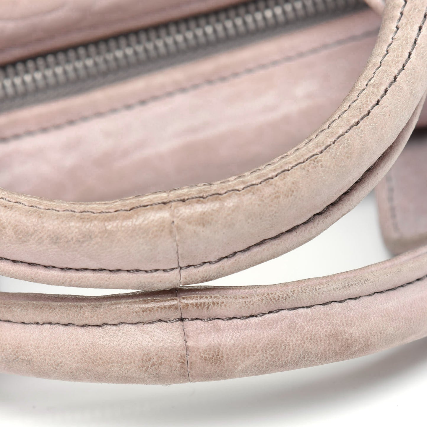 Pebbled Lambskin Rocco Silver Hardware Grey
