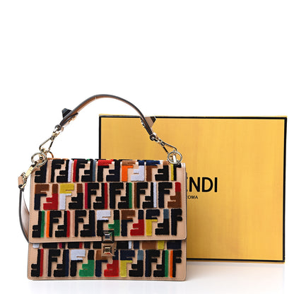 Fendi Vitello Liberty Velvet FF Multicolor Kan I Shoulder Bag Multicolor Cuoio 10 of 10