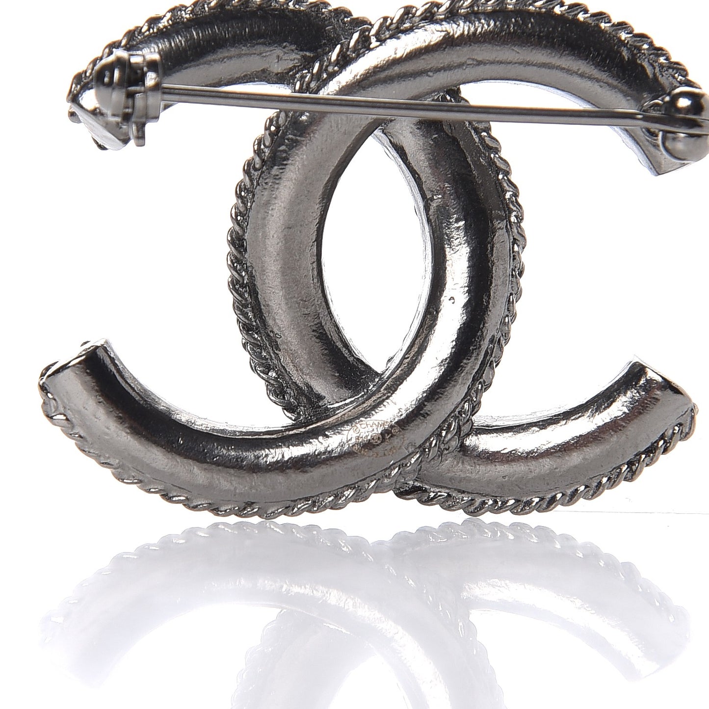 Ruthenium Chain CC Brooch
