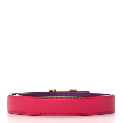 Hermes Epsom Swift 32mm H Belt 90/36 Rose Mexico Anemone 2 of 6