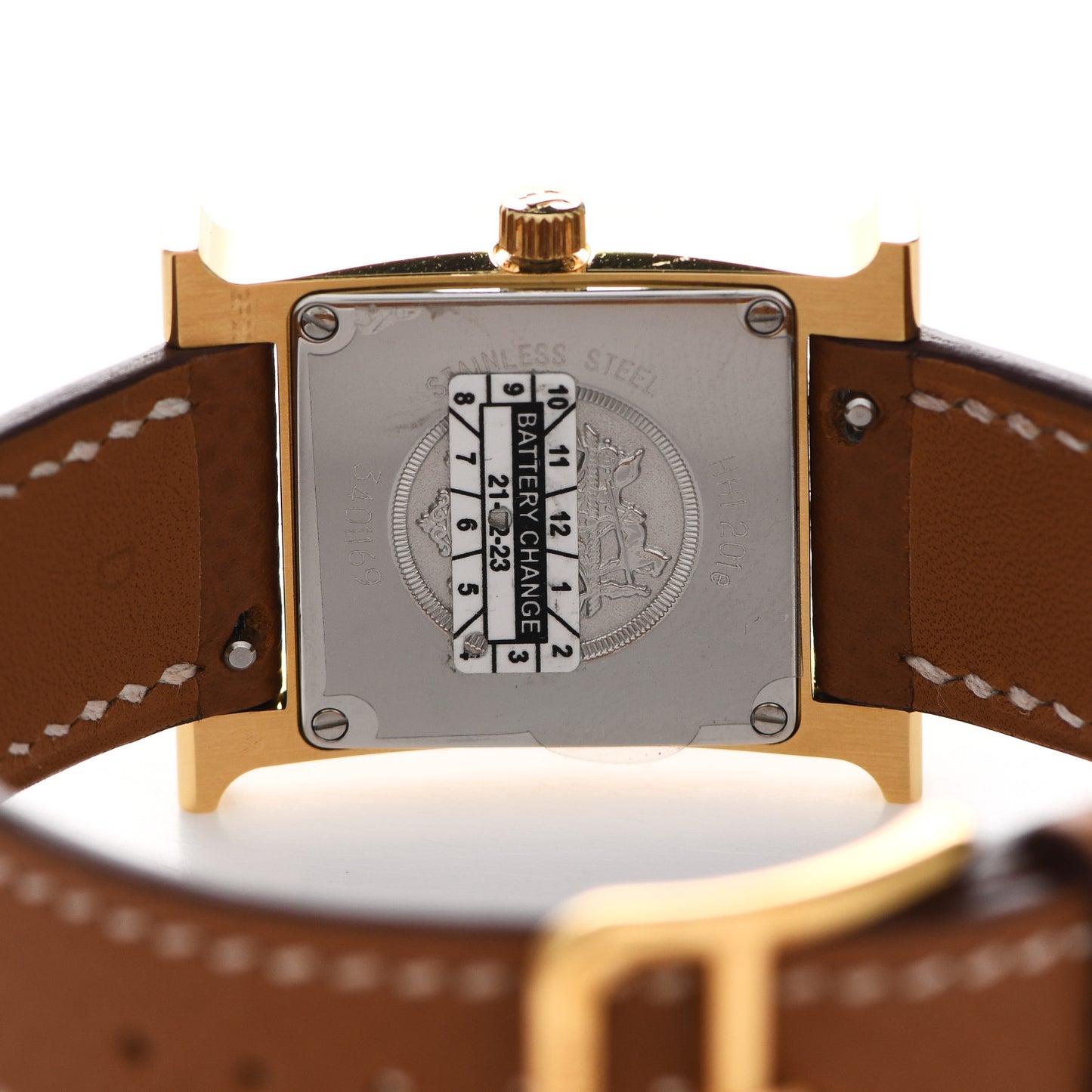Stainless Steel Epsom 21mm Heure H Hour Quartz Watch Gold