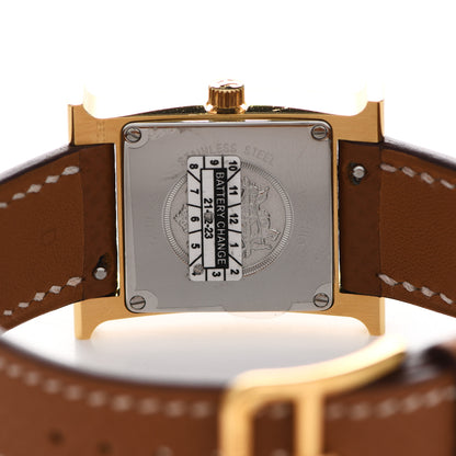 Hermes Stainless Steel Epsom 21mm Heure H Hour Quartz Watch Gold 4 of 5