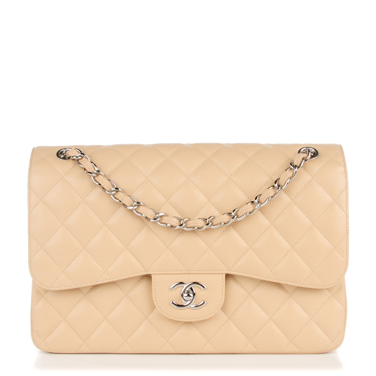 Chanel Caviar Quilted Jumbo Double Flap Beige Clair 1 of 9