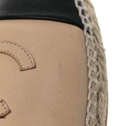 Chanel Lambskin CC Espadrilles 38 Beige Black 14 of 16