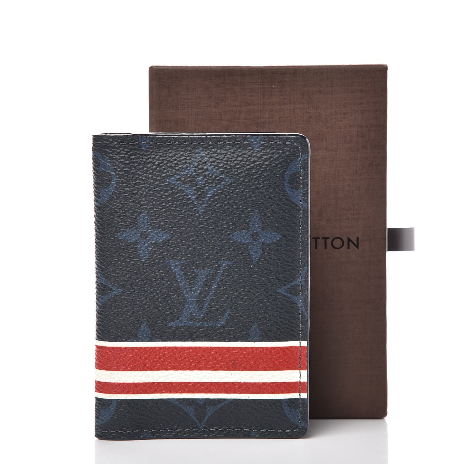Louis Vuitton Monogram Cobalt Pocket Organizer NM Red Stripes 7 of 7