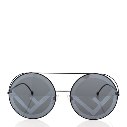 Fendi Metal F is Fendi Printed Run Away Round Frame Sunglasses FF 0285/S Black 2 of 8