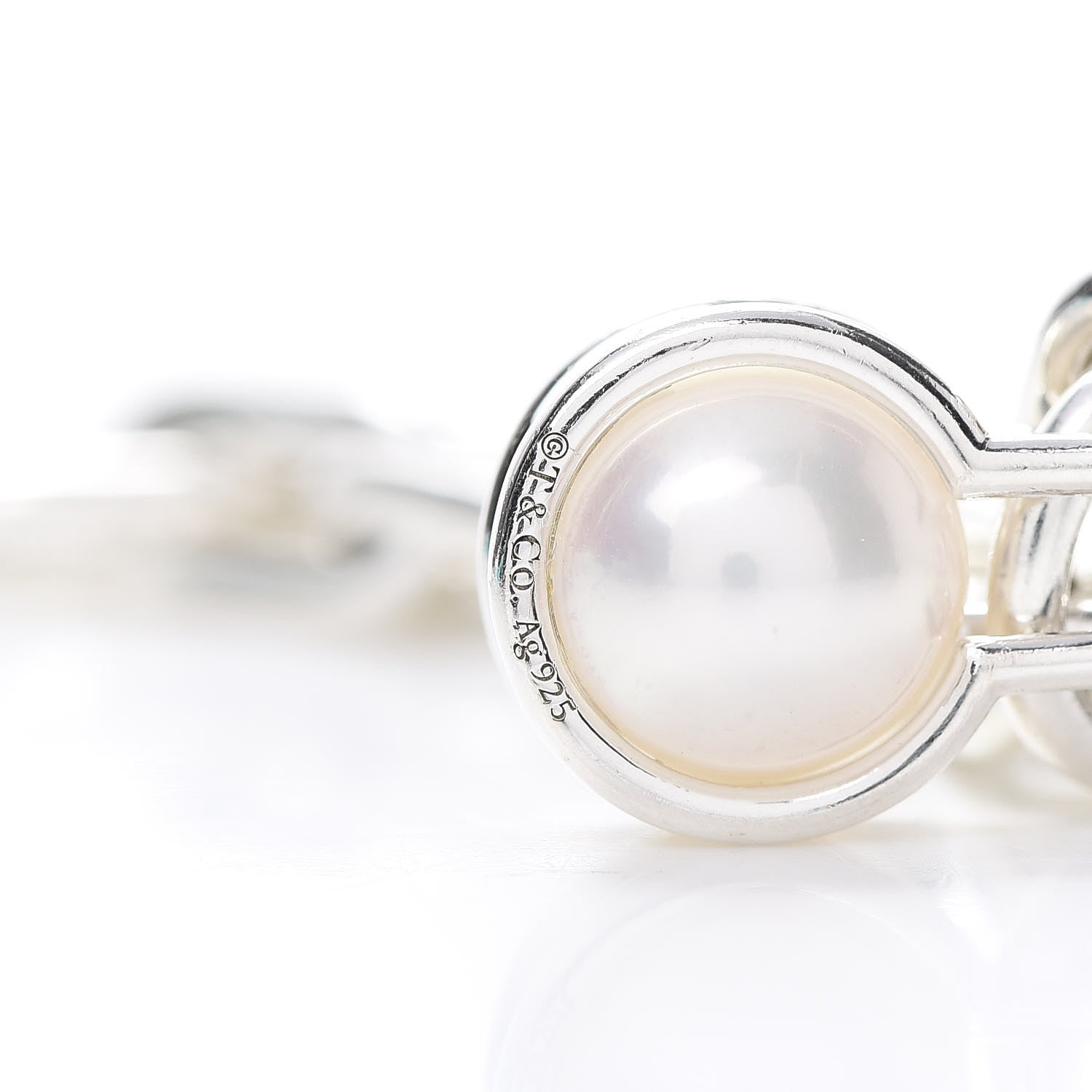 Tiffany Sterling Silver Pearl HardWear Link Bracelet 5 of 6