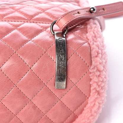 Chanel Glazed Calfskin Shearling Quilted Small Mountain Backpack Pink 13 of 13